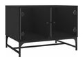 Coffee table with black glass doors, 68.5x50x50 cm, UNNV03436