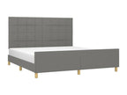Bed frame with headboard, dark grey, 160x200 cm, fabric MYBD99205