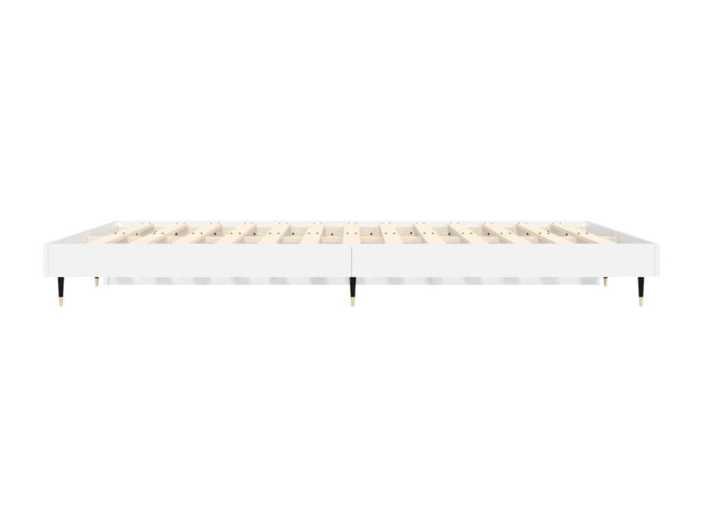 White bed frame 140x190 engineered wood AMDQ56327