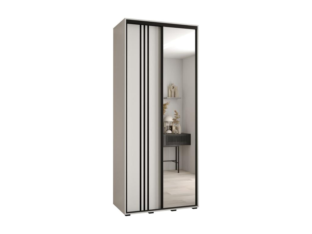 Dormeva 7 Sliding Door Wardrobe 235.2/100/45 2 Doors White/White/Black FEME05481