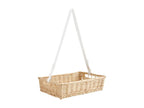 Natural wicker basket with hand opening and adjustable strap UXMA10602