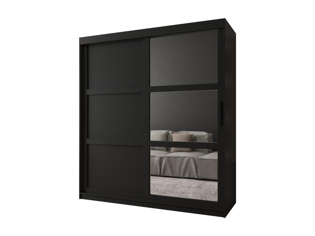 MIROR 3 SLIDING DOOR WARDROBE 200/180/62 2 Doors black CNNU62250