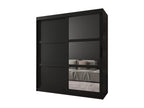 MIROR 3 SLIDING DOOR WARDROBE 200/180/62 2 Doors black CNNU62250