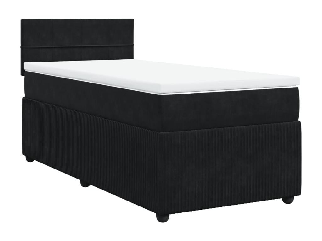 Dormeva bed base and mattress, black, 80x200 cm, velvet, WNER98270
