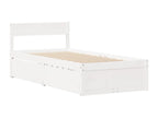 Bed frame with drawers, white, 100x200 cm, solid pine wood, NGDL68441