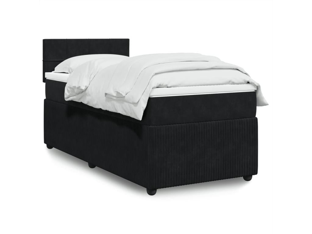 Dormeva bed base and mattress, black, 80x200 cm, velvet, WNER98270