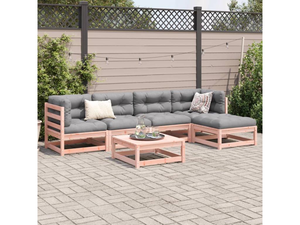 Dormeva 6-piece solid fir wood garden furniture set VOUZ90467