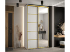 Dormeva 5 Sliding Door Wardrobe 235.2/130/60 2 Doors White/White/Gold YXKY89982