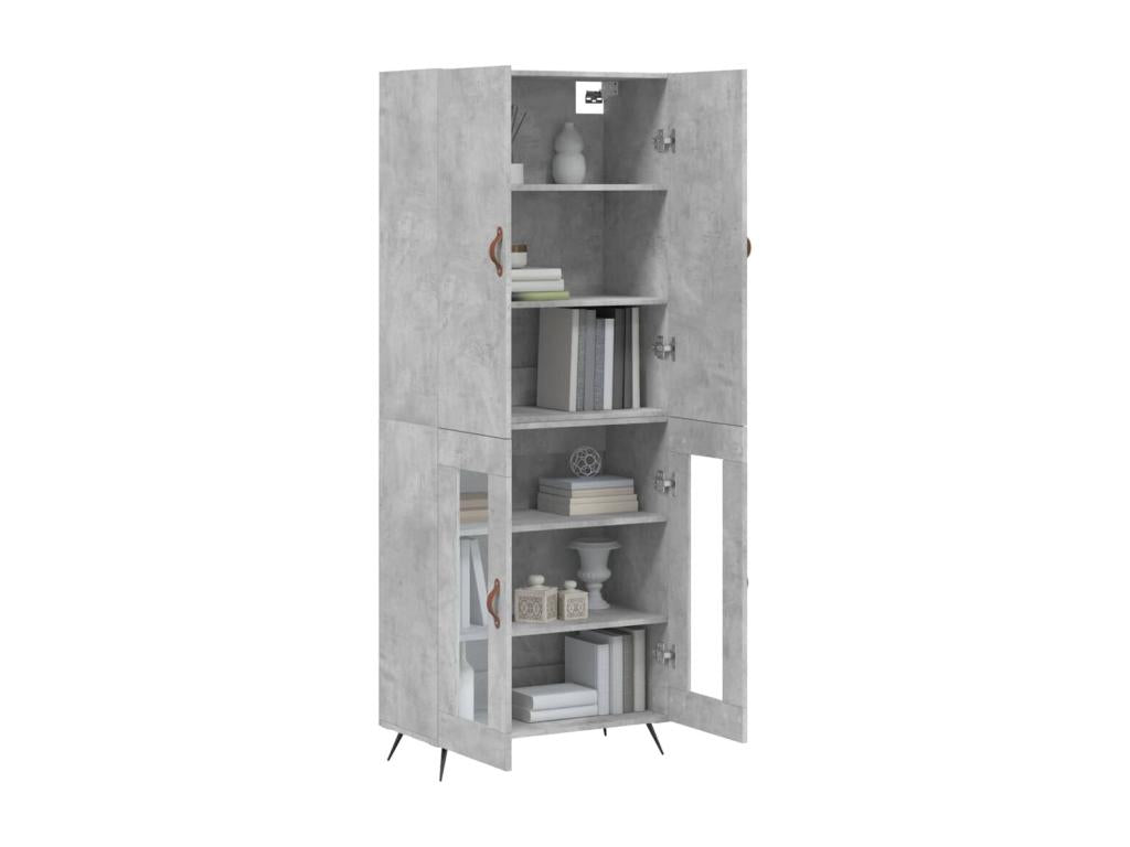 High sideboard, concrete grey, 69.5x34x180 cm, engineered wood, CGSI40810