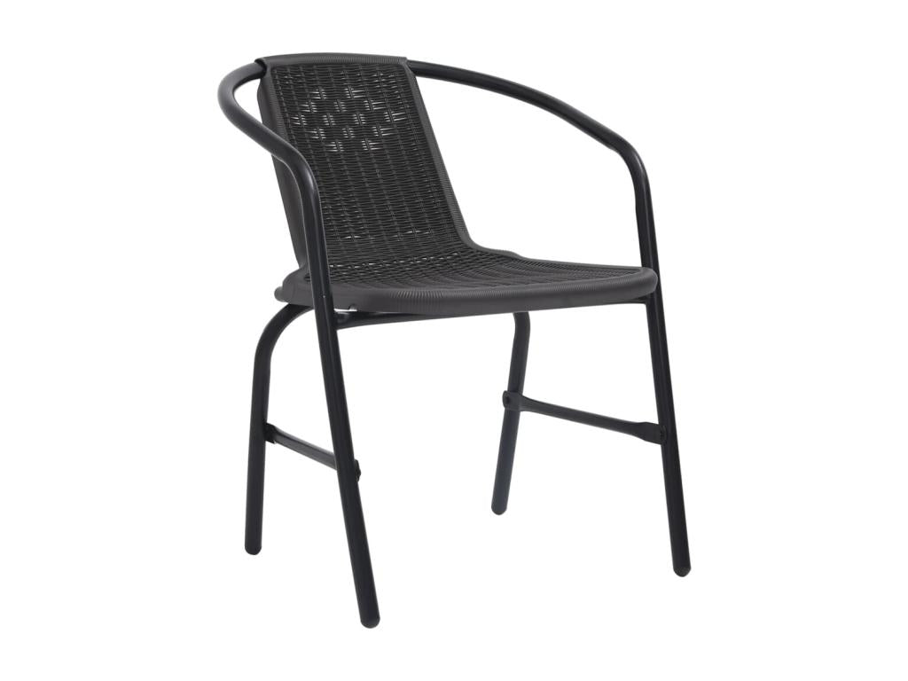 4-piece garden chairs, rattan, plastic and steel, 110 kg, SEEF28429