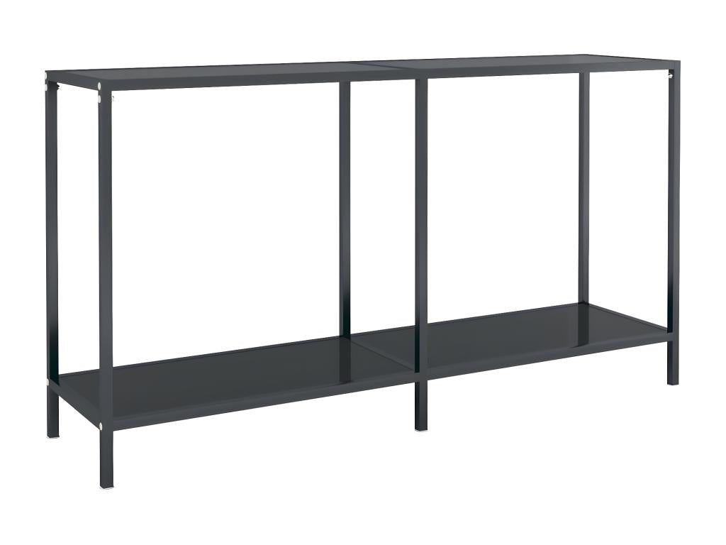 Black console table 140x35x75.5 cm Tempered glass BVDC38508