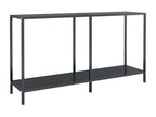 Black console table 140x35x75.5 cm Tempered glass BVDC38508
