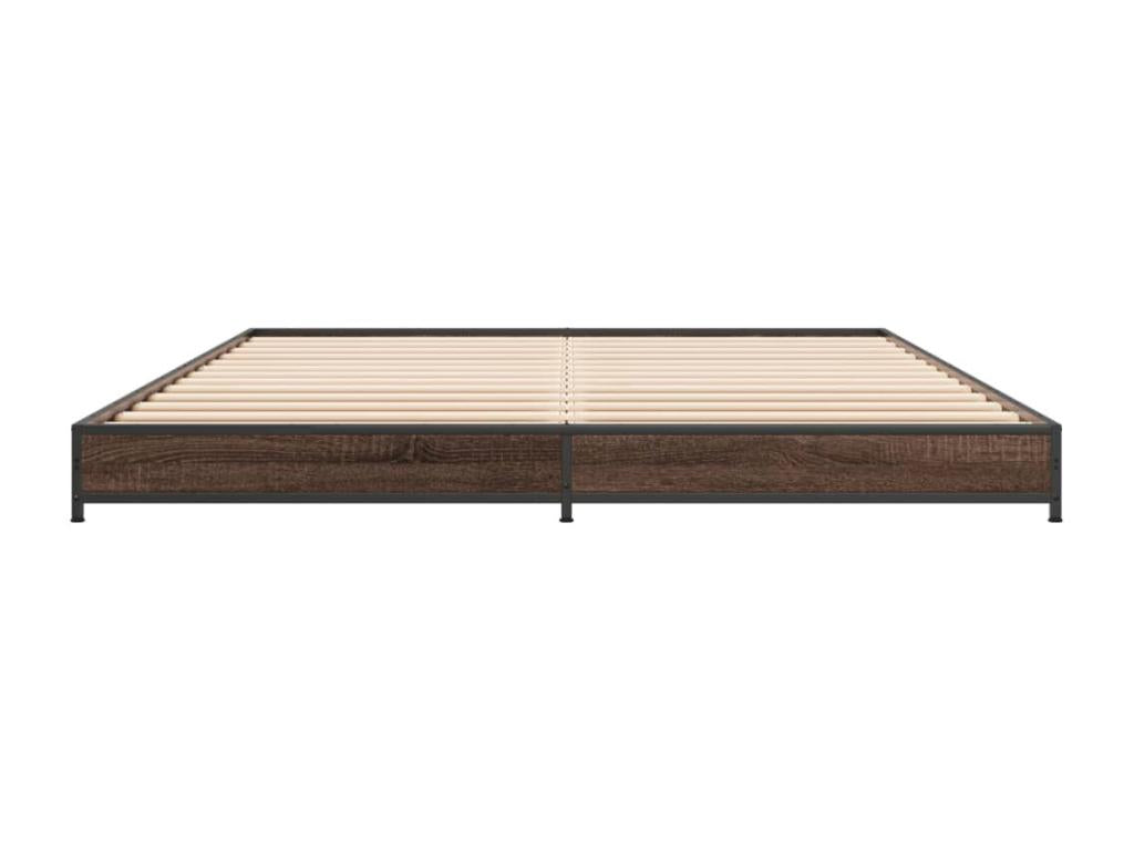Bed frame without mattress, brown oak, 135x190 cm, WOZM57946
