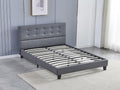 140x200 cm bed with buttoned headboard, grey color JESO49857