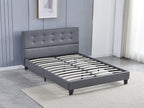 140x200 cm bed with buttoned headboard, grey color JESO49857