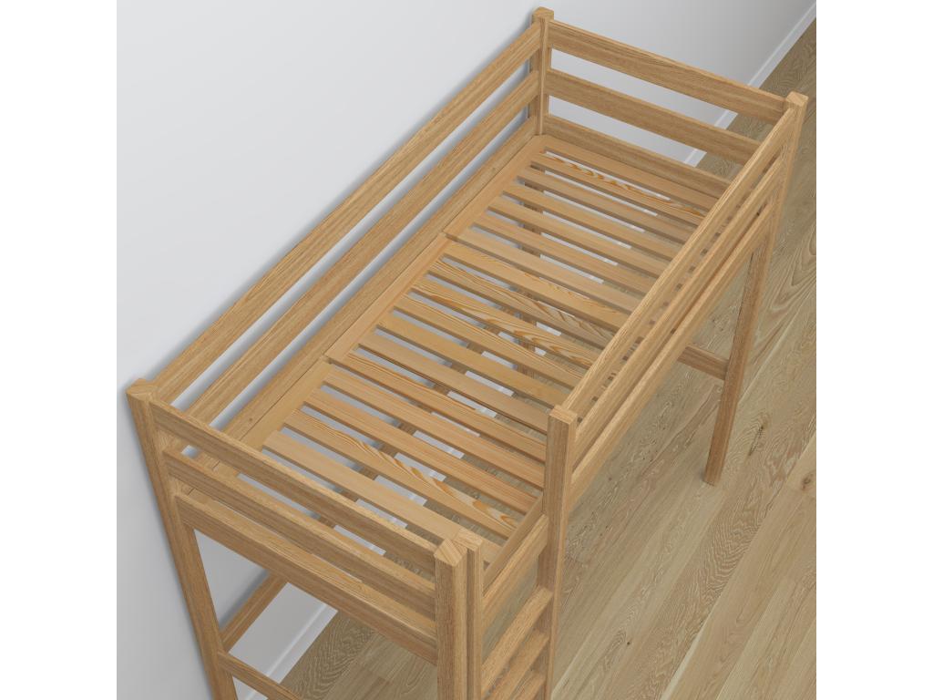 Oak loft bed with desk N05 Natural Oak 120x190 QLIM13520