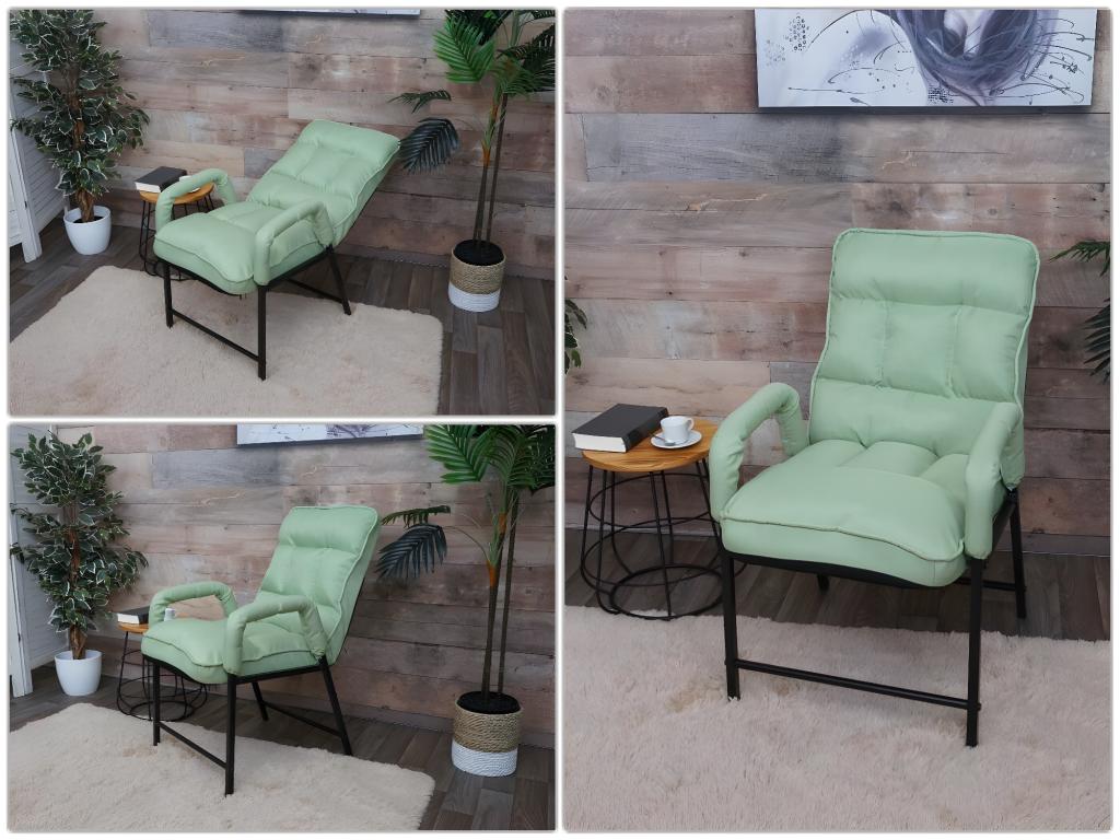 Dormeva-K40 dining chair, 160kg load capacity, adjustable metal backrest - mint green fabric/textile JXUY02035