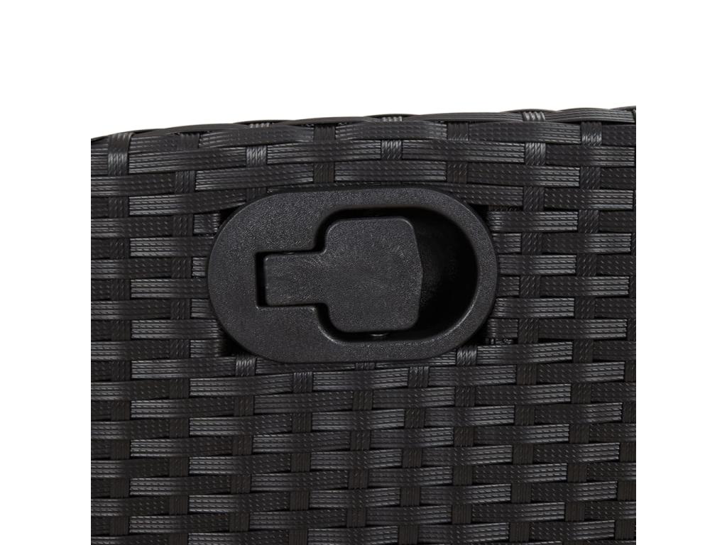 7-piece garden dining set with cushions, black woven resin BBMS75323