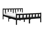 Black Solid Wood Bed Frame 150x200 cm Extra Large SYRI13159