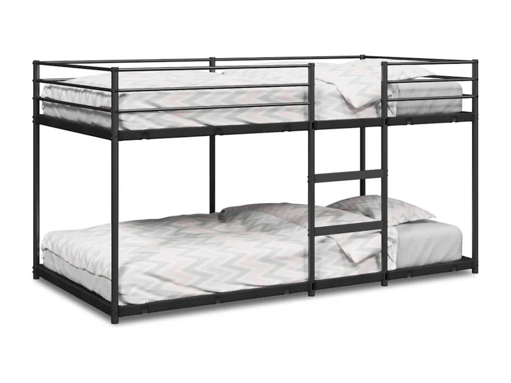Black bunk bed without mattress, 100x200 cm, steel, KQWF39089