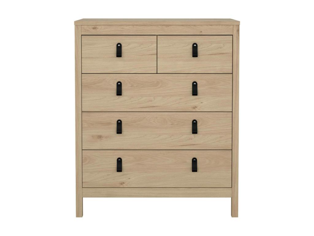 Lysvia Chest of Drawers, Multipurpose Chest of Drawers, Bedroom Chest of Drawers, Furniture with Drawers, 82x38 h99 cm, Light Oak, EPXG64393