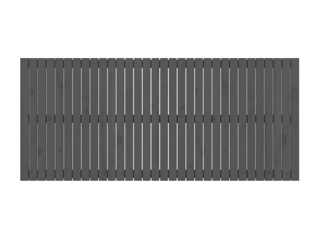 Wall-mounted headboard, grey, 204x3x90 cm, solid pine wood, GOOG42643