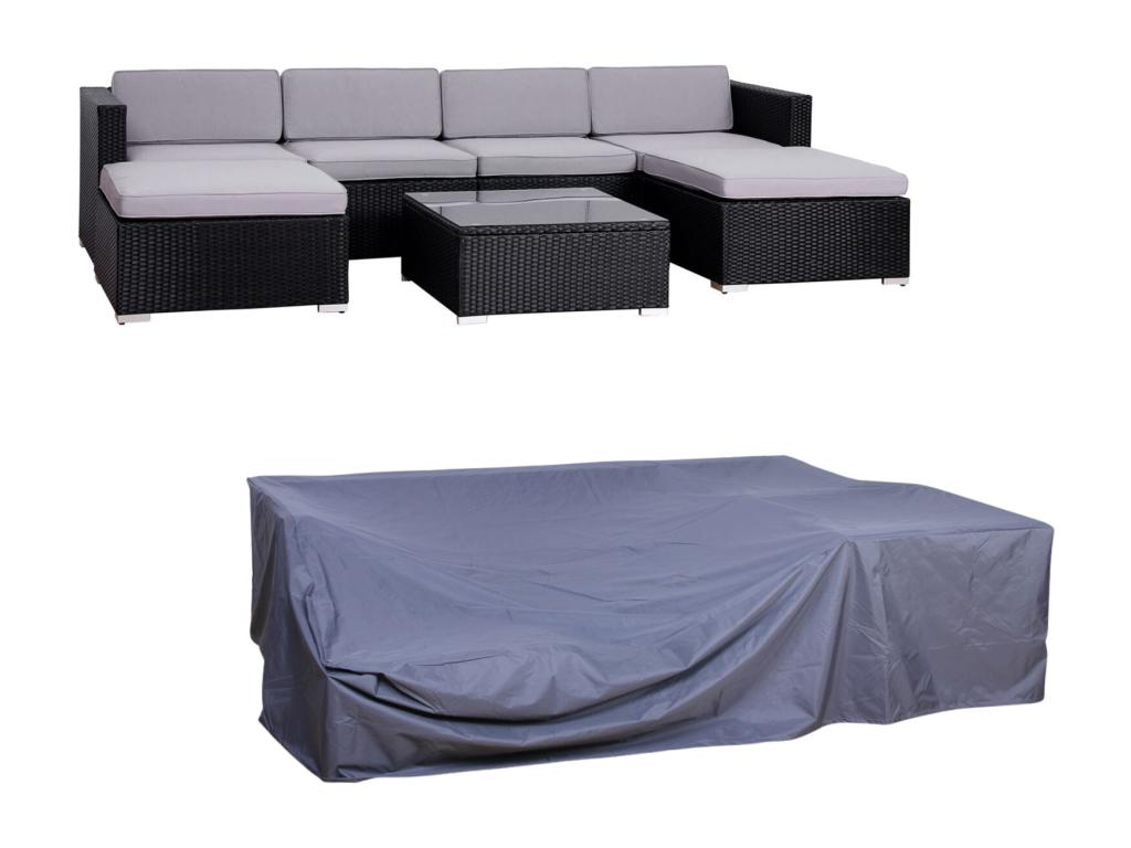 Dormeva Garden Furniture Set with Polyrattan Cover, Black RIYD67424
