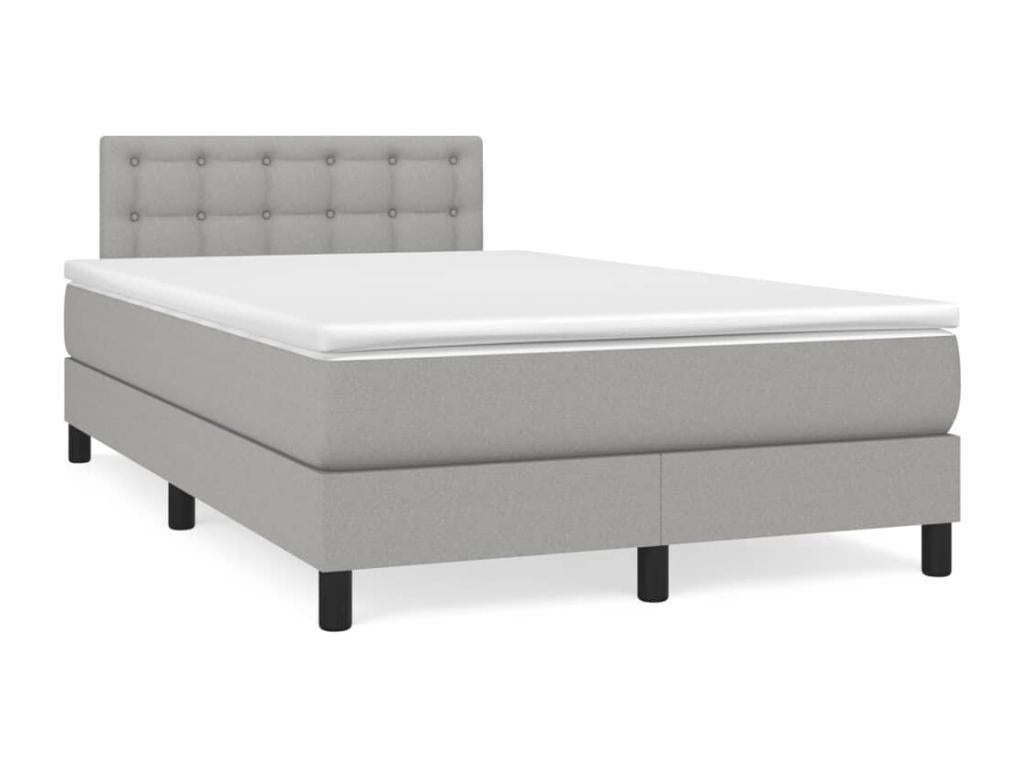 Dormeva bed base with LED light grey mattress 120x190 cm fabric PFRG49262