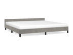 Bed frame with headboard, light grey, 200x200 cm, velvet, OMFN41093