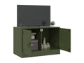 Olive green TV stand 67x39x44 cm steel RFHH83741