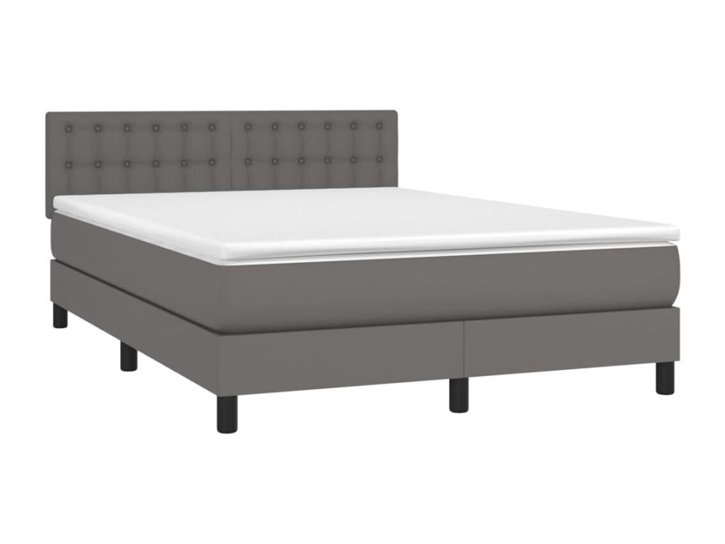 Lysvia bed base with mattress and LED light, Grey, 140x190cm, ZAIL06725