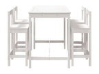 5-piece garden bar set, white, solid pine wood DRUP18186