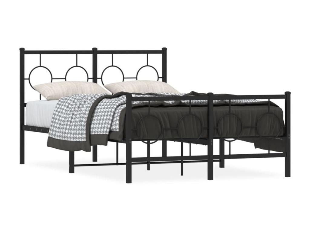 Metal bed frame without mattress with black bed legs 120x190cm ODVQ96240