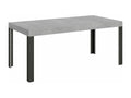 Dormeva rectangular dining table, concrete grey with dark grey metal legs, 130cm, SQOD99474