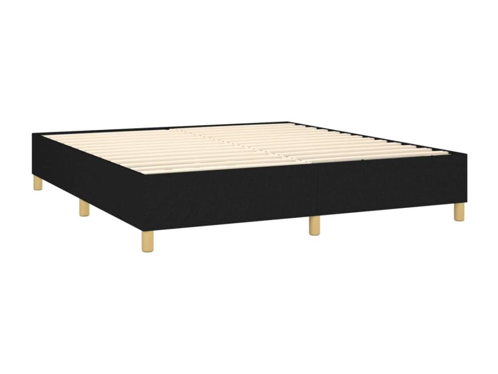 Black bed frame without mattress, 180x200 cm, fabric CSTZ85881