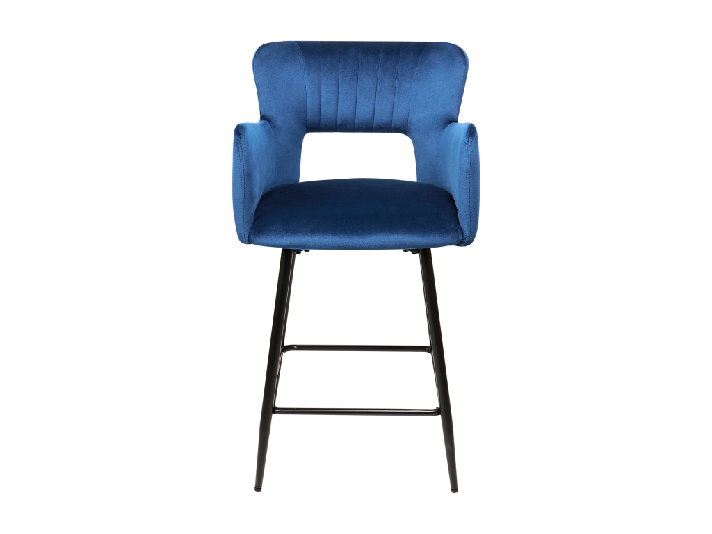 Set of 2 Lysvia Navy Blue Velvet Bar Stools ZBIW48664