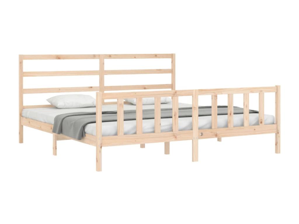 Bed frame with headboard 200x200 solid wood TTPI14473