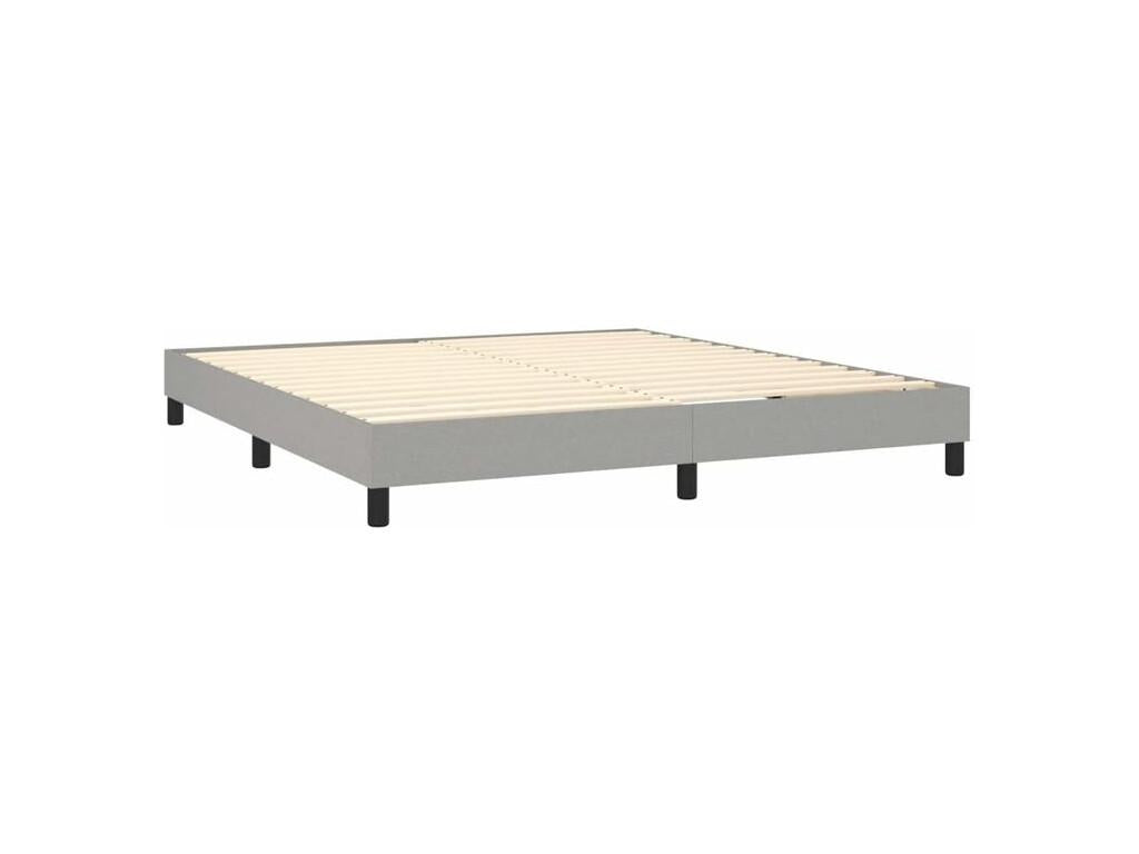 Dormeva bed base with LED mattress, light grey, 160x200 cm, fabric JXGD73841