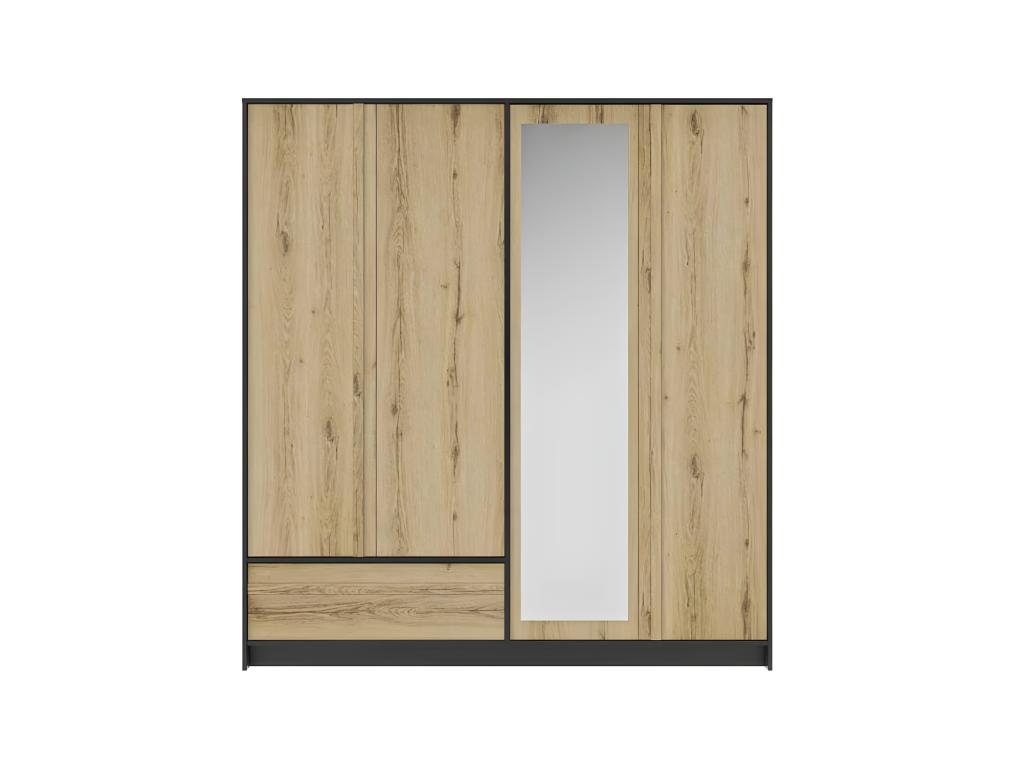 Dormeva OUHI91565 4-Door 1-Drawer Wardrobe, Black Oak
