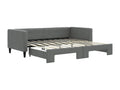 Daybed with pull-out bed, dark grey, 90x190 cm, fabric SMRN27301