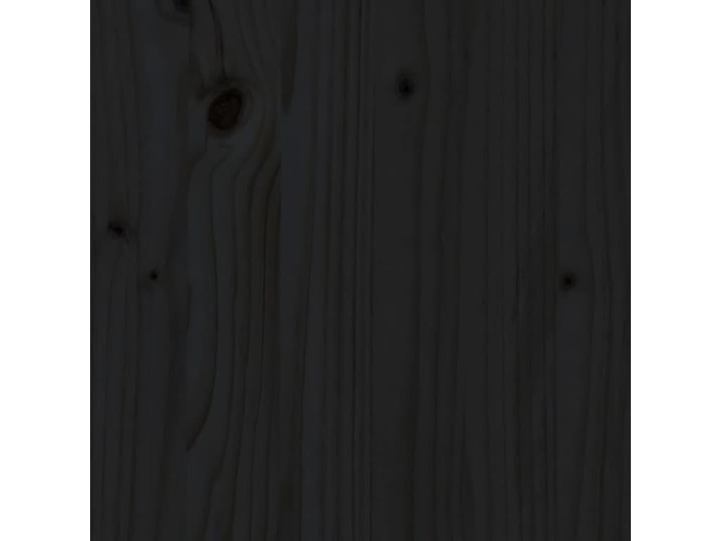 Black bed frame 120x200 solid pine wood LSQQ29615