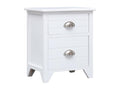 2-piece bedside table with 2 drawers, white, TOKR11224