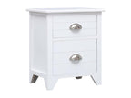 2-piece bedside table with 2 drawers, white, TOKR11224