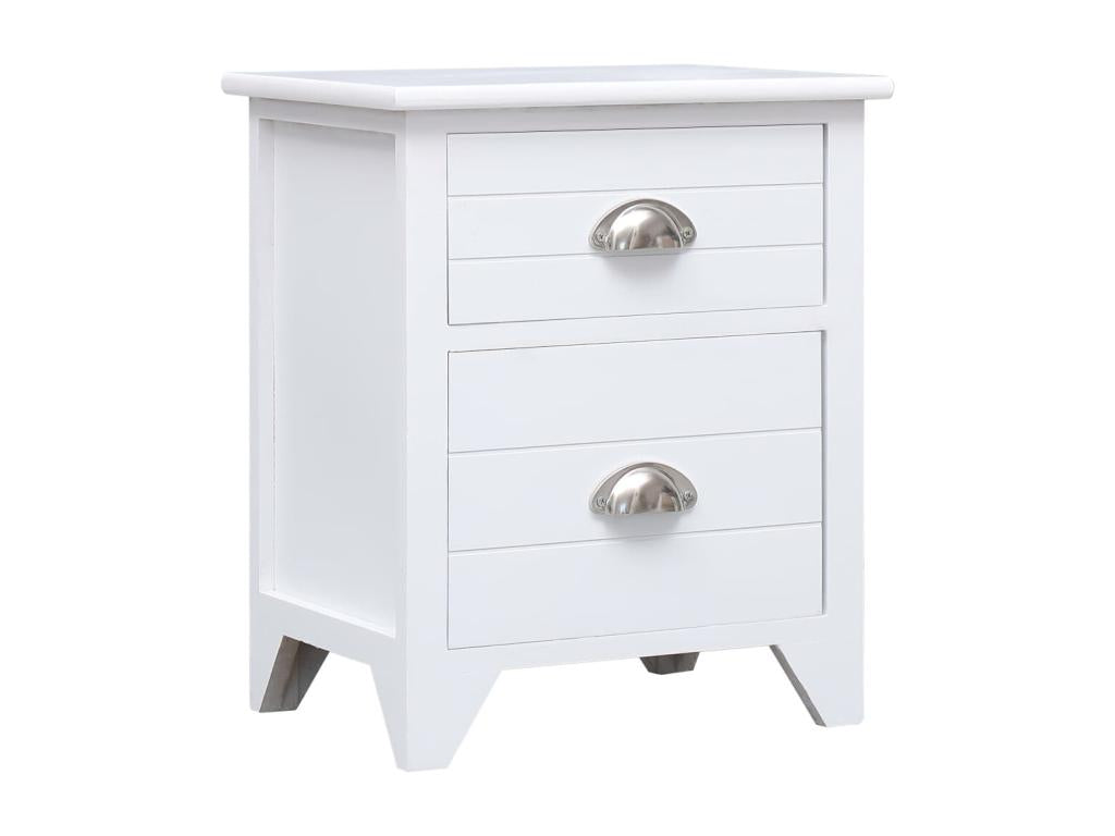 2-piece bedside table with 2 drawers, white, TOKR11224