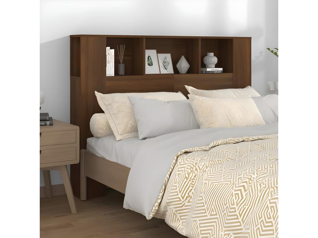 Brown Oak Headboard Wardrobe 140x18.5x104.5 cm MUQW42992
