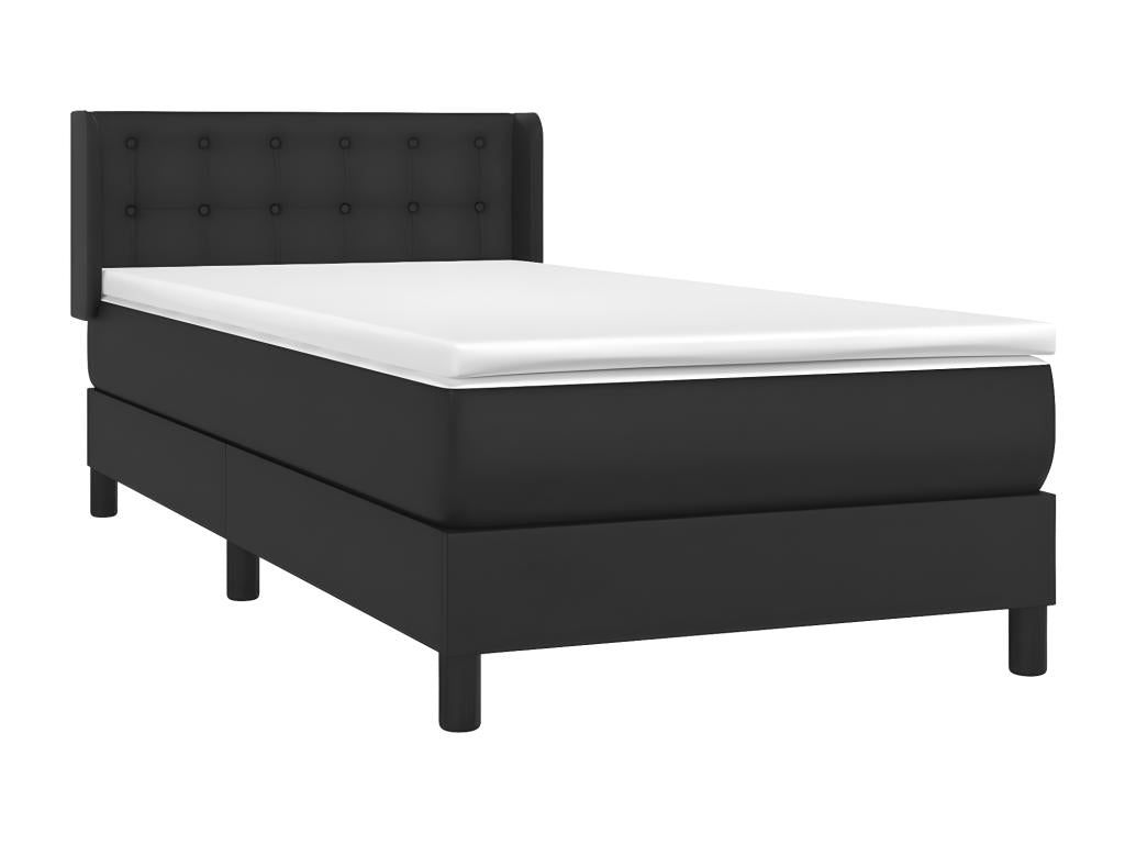 Dormeva bed base with black 100x200 faux leather mattress RAUF30864