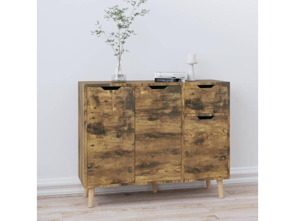 Smoked Oak Buffet 90x30x72 cm Chipboard PDAF33474