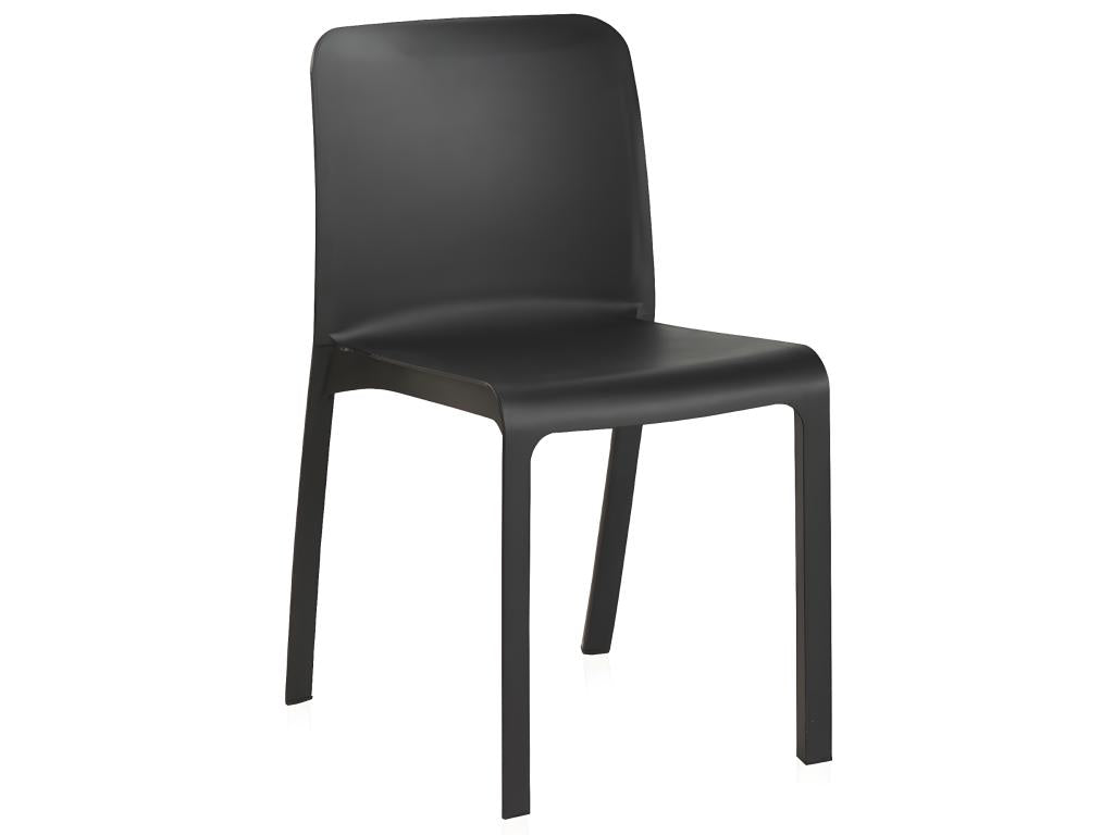 Set of 6 dining/kitchen chairs - indoor/outdoor use - made of anthracite-colored resin - Length 48 x Depth 53 x Height 80 cm IOGT84313