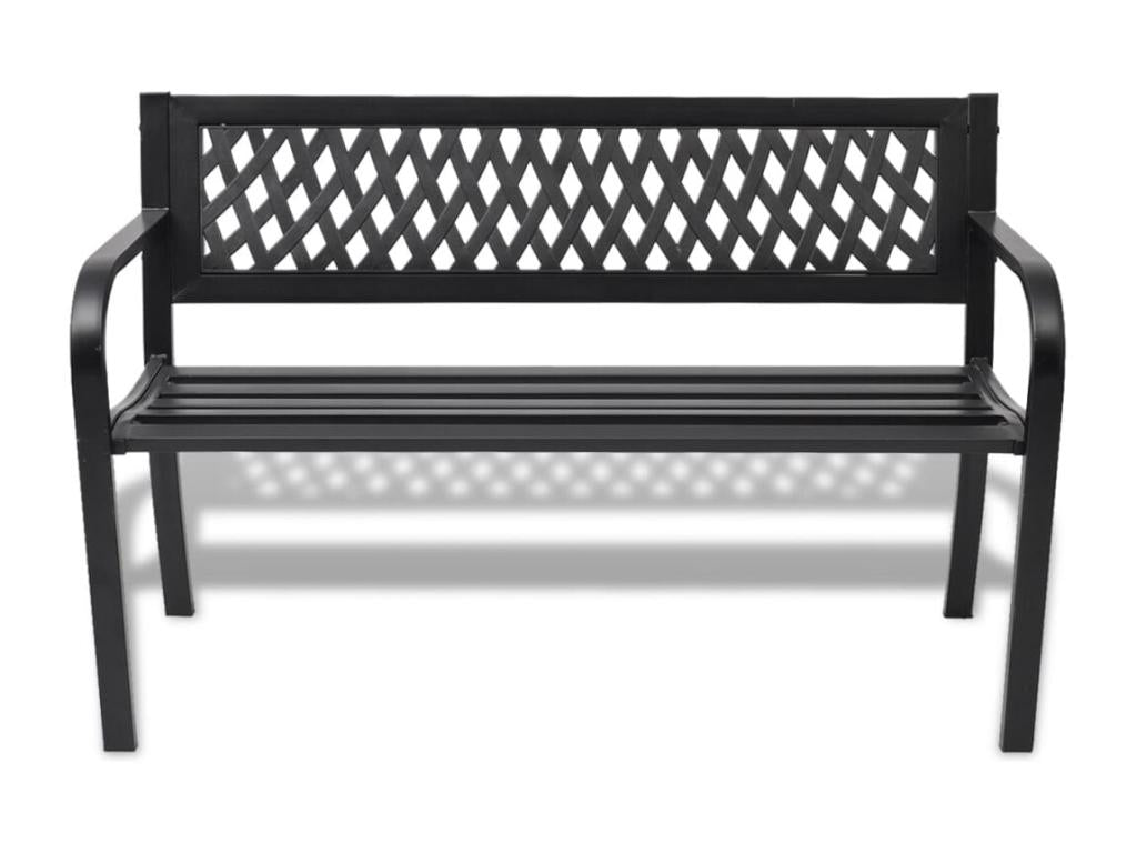 Black garden bench, 118x50x75 cm, 02 0011188 WZNI01116