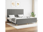 Bed frame with headboard, dark grey, 160x200 cm, fabric MYBD99205